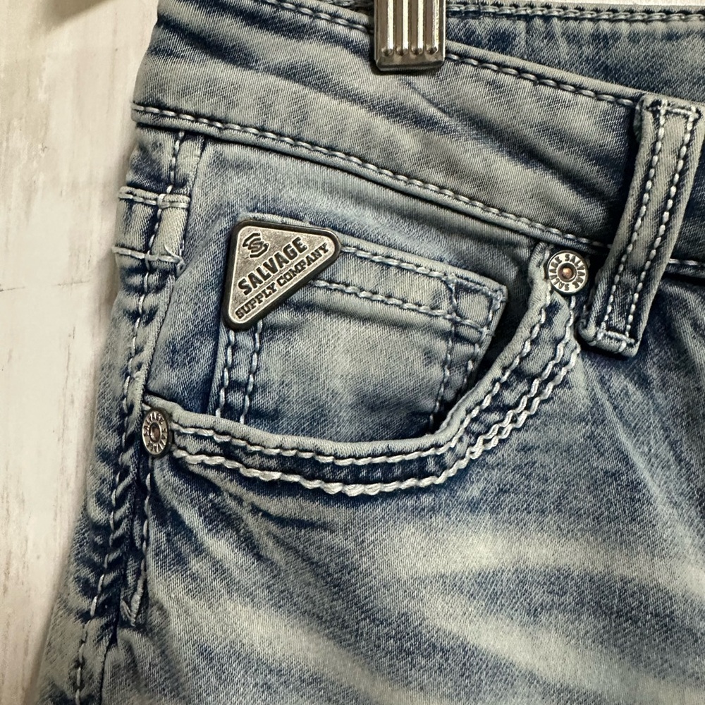 Salvage Light Blue Straight Relaxed Jeans Size 14r - Picture 5 of 10